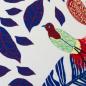 Preview: Viskose-Jersey Birds of Paradise by Bienvenido Colorido - weiß-bunt, Blätter und Vögel